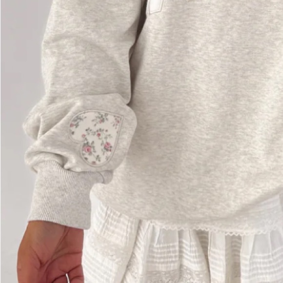 OATMEAL WORHTY HEART SWEATSHIRT!!! Boutique purchase! XL - Picture 3 of 6